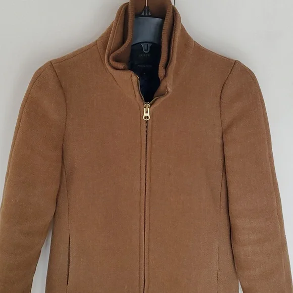 J. Crew Lodge Italian Wool Blend Heavy Coat In Camel Color
